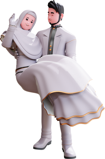 3D Bride and Groom